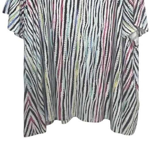Avenue Womens Shirt Flut Sleeve Spirit Stripe Print Plus Size 30/32 New - Picture 4 of 9